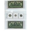 Image 1 : Canadian 1937 money set - 1$ bills, silver 25 cent coin, silver 10 cent coin and 5 cent coin