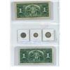 Image 2 : Canadian 1937 money set - 1$ bills, silver 25 cent coin, silver 10 cent coin and 5 cent coin