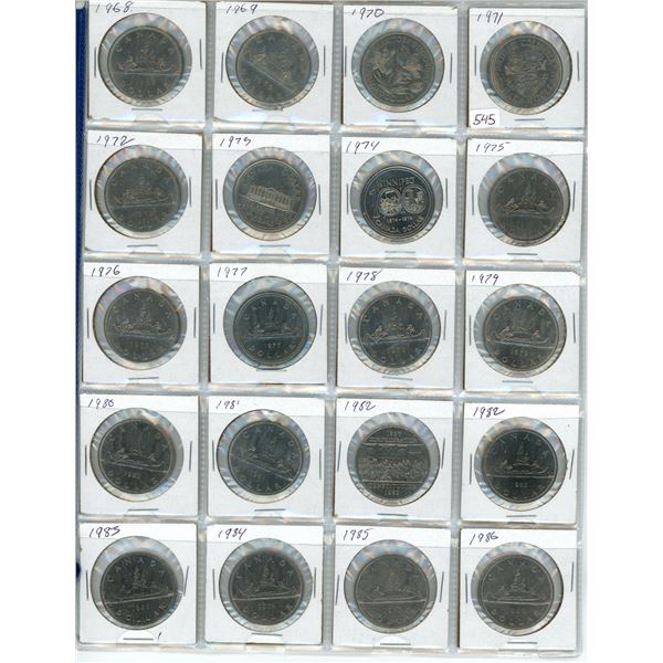 Page of 20 Canadian nickel dollars - assorted