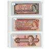 Image 1 : 3 Canadian 2 dollar bills - 1954, 1974, & 1986