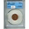 Image 1 : 1958 CCCS graded, Canadian red 1 cent penny coin - MS64
