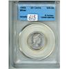 Image 1 : 1968 CCCS graded, Canadian silver 25 cent coin - MS65
