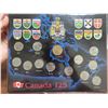 Image 3 : Lot of 2: 1999/2000 canada post keepsake tin (3 stamps/dove token) & canada 125 loonie/25 cent set (