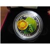 Image 1 : 2014 canada fine silver murano glass $20 coin, water-lily and leopard frog, COA
