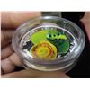 Image 2 : 2014 canada fine silver murano glass $20 coin, water-lily and leopard frog, COA