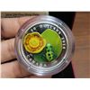 Image 4 : 2014 canada fine silver murano glass $20 coin, water-lily and leopard frog, COA
