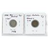 Image 2 : Lot of 2 silver coins: australia 1927 threepence (king George) and new zealand 1946 threepence 3d(ki