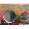 Image 3 : 2008 canada 'lest We forget' UNC 25 cent coin & colored poppy 25 cent coin set