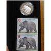 Image 2 : 2004 canada " Great Grizzly" fine silver $8 coin and stamp box set, COA