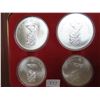 Image 3 : 1976 montreal olympics sterling silver 4- coin set;  $5 Athlete with torch and olympic rings ; $10 Z