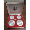 Image 1 : 1976 Montreal olympics sterling silver 4-coin set; $5 Marathon and women's javelin; $10 women's shot