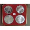 Image 1 : 1976 Montreal olympics sterling silver 4-coin set ; $5 kingston sailboats and N. america map; $10 pa