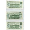 Image 2 : Lot of 3 canada 1973 $1 bills, Crow/Bouey (#ECP 7561802 and #ECL 5449284; Lawson/ bouey #LV 7922299