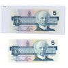 Image 1 : Consecutive pair of 1986 canada $5 bills, crow/bouey (#ENA 2542563-564)