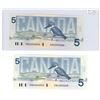 Image 2 : Consecutive pair of 1986 canada $5 bills, crow/bouey (#ENA 2542563-564)