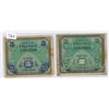 Image 1 : Lot of 2 France 2 and 5 france bills, 1944