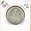 Image 1 : 1961 CANADIAN SILVER 50 CENT COIN