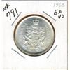 Image 1 : 1965 CANADIAN SILVER 50 CENT COIN
