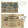 1914 Germany- 20 Marks Bill and 1909 Germany 1000 Marks Bill