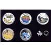 Image 4 : 2016 Complete set of 5 Landscape Illusion $20 Coins. They depict the Mountain Goat, Butterfly, Salmo