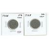 Image 1 : 2 Canadian 5 cent coins - 1928