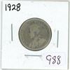 Image 1 : 1928 Canadian silver 25 cent coin