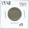Image 1 : 1928 Canadian silver 25 cent coin