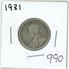Image 1 : 1931 Canadian silver 25 cent coin