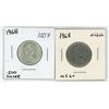 Image 1 : 2 1968 Canadian 25 cent coins - 1 silver & 1 nickel