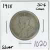 Image 1 : 1918 Canadian silver 50 cent coin
