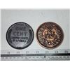 Image 2 : 2 Metal coin coasters - Lincoln & Indian head USA cents