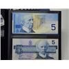 Image 3 : 1986-2002 Lasting Impressions, Canadian 5 dollar bills - Knight/Dodge - ANU 6951348 - in case