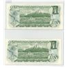 Image 2 : Lot of 2 Consecutive Serial Number 1973 $1 notes. Crow-Bouey signatures. BCW Prefix. BC-46b. Serial 
