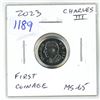 Image 1 : 2023 Canadian King Charles III 10 Cents. First coinage of the new king. MS-65 Gem Uncirculated from 