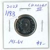 Image 1 : 2023 Canadian King Charles III 25 Cents. The first coinage of the new king. MS-64 from an original R