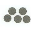 Image 2 : Lot of 5 -2x1933 and 3x1934 canadian 5 cents