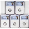 Image 1 : Lot of (5) 2021-Mo Mexico 1/20 oz Silver Libertad Coins NGC MS70