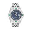 Image 1 : Rolex Ladies Stainless Steel Emerald and Diamond Datejust Wristwatch