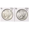 Lot of (2) 1934-D $1 Peace Silver Dollar Coins