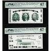 Set of Giori Test Note Washington & Lincoln Memorial PMG Superb Gem Unc 67EPQ