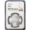 Image 1 : 1886 $1 Morgan Silver Dollar Coin NGC MS63
