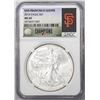 Image 1 : 2014 $1 American Silver Eagle Coin NGC MS69 San Francisco Giants