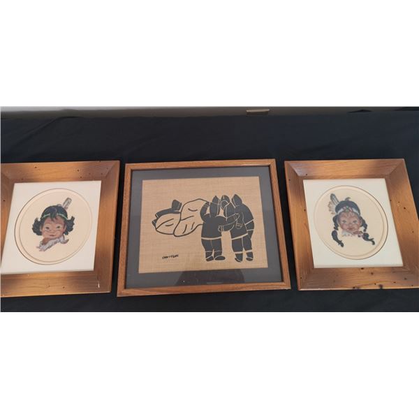 3 Wooden Framed Art