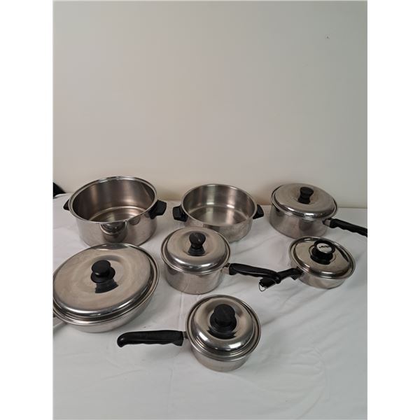 Assorted pots and pans