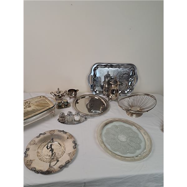 Silver coloured and Silver Plated serving ware