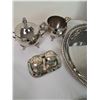 Image 4 : Silver coloured and Silver Plated serving ware