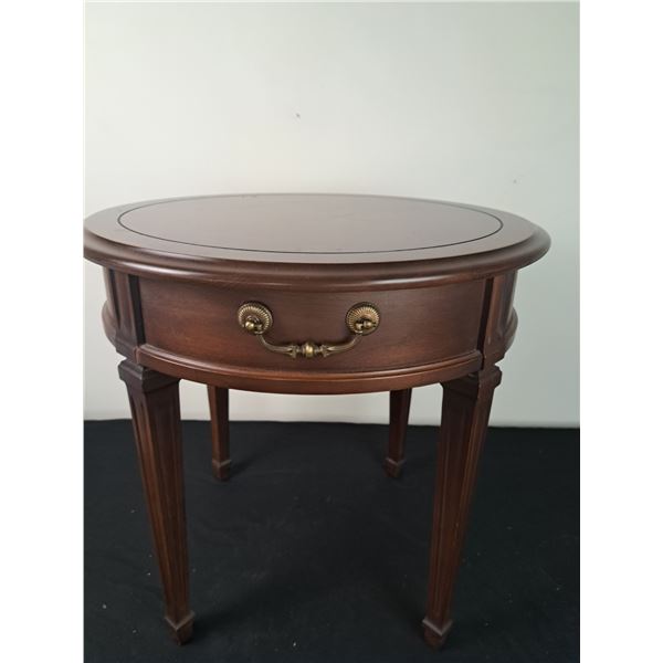 Wooden Circular End Table