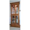 Image 1 : Wooden Display Cabinet with Glass Doors & Shelves