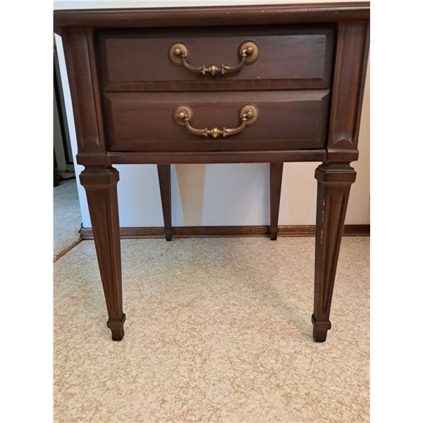 Kroehler Side Table with Drawer with Removable Glass Top