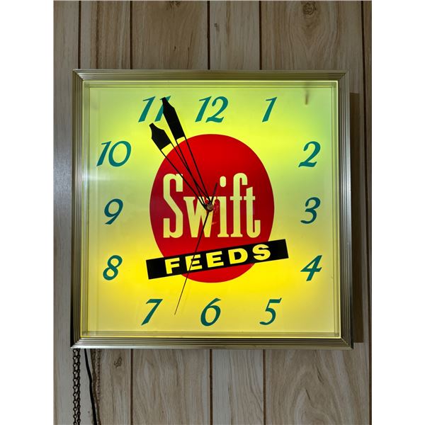 Vintage "Swift Feeds" Electric Wall Clock